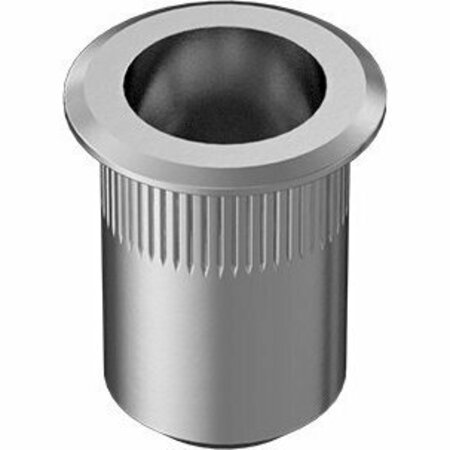 BSC PREFERRED Aluminum Heavy-Duty Rivet Nut M6 x 1 Internal Thread .7 - 4.2 mm Material Thickness, 25PK 94020A383